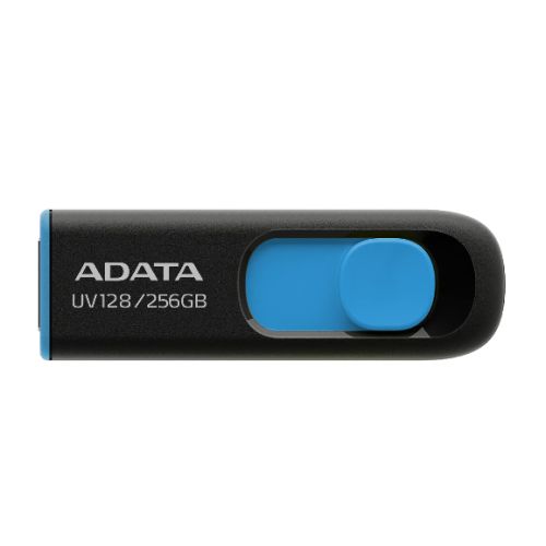 ADATA 256GB USB 3.0 Memory Pen, UV128, Retractable, Capless, Black & Blue - X-Case UK T/A ROG