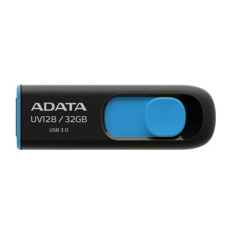 ADATA 32GB USB 3.0 Memory Pen, UV128, Retractable, Capless, Black & Blue - X-Case UK T/A ROG