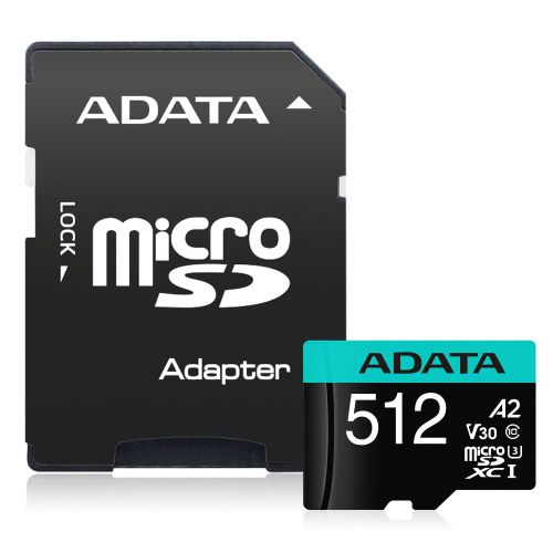 ADATA Premier Pro 512GB SDXC Card with SD Adapter, UHS-I Class 10 (U3), V30 Video Speed (4K), R/W 100/80 MB/s - X-Case UK T/A ROG