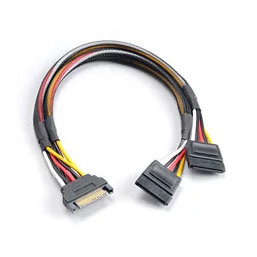 Akasa SATA Power Splitter - Male 15-pin SATA to 2 x 15pin SATA Female Power Connectors, 30cm - X-Case UK T/A ROG