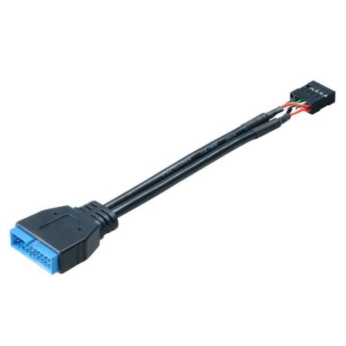 Akasa USB 3.0 to USB 2.0 Adapter Cable, USB 3.0 19-pin male to USB 2.0 internal 9-pin, 10cm-0