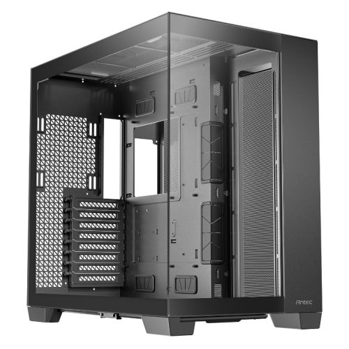 Antec C8 Gaming Case w/ Glass Side & Front, E-ATX, Dual Chamber, Mesh Panels, USB-C, Black-0