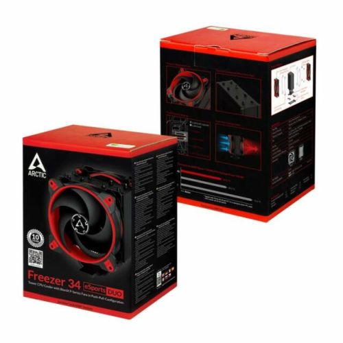 Arctic Freezer 34 eSports DUO Edition Heatsink & Fan, Black & Red, Intel & AMD Sockets, Bionix Fan, Fluid Dynamic Bearing - X-Case UK T/A ROG