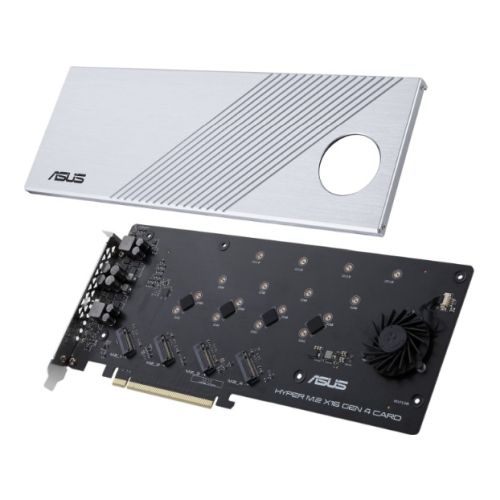 Asus Hyper M.2 x16 Gen 4 Card (PCIe 4.0/3.0), Supports four NVMe M.2 Devices & PCIe 4.0 NVMe RAID and Intel RAID-on-CPU - X-Case UK T/A ROG
