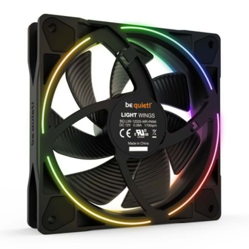 Be Quiet! (BL072) Light Wings 12cm PWM ARGB Case Fan, Rifle Bearing, 18 LEDs, Front & Rear Lighting, Up to 1700 RPM - X-Case UK T/A ROG