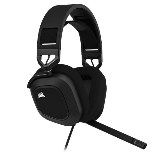 Corsair HS80 RGB Wired Gaming Headset, USB, 7.1 Surround, Flip-To-Mute Mic, Broadcast-Grade Mic, RGB Logo, Carbon - X-Case UK T/A ROG