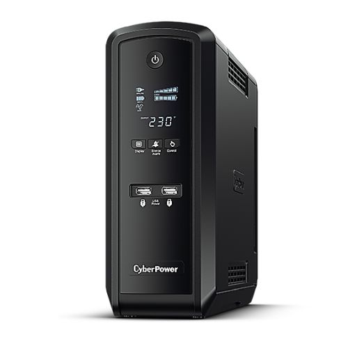 CyberPower PFC Sinewave 1300VA Line Interactive Tower UPS, 780W, LCD Display, 2x UK Plug, 4x IEC, AVR Energy Saving - X-Case UK T/A ROG