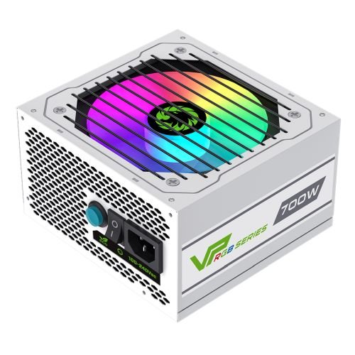 GameMax 700W VP-700W White RGB PSU, Semi Modular, RGB Fan, 80+ Bronze, Eco Switch, Power Lead Not Included - Rusty Old Gamers