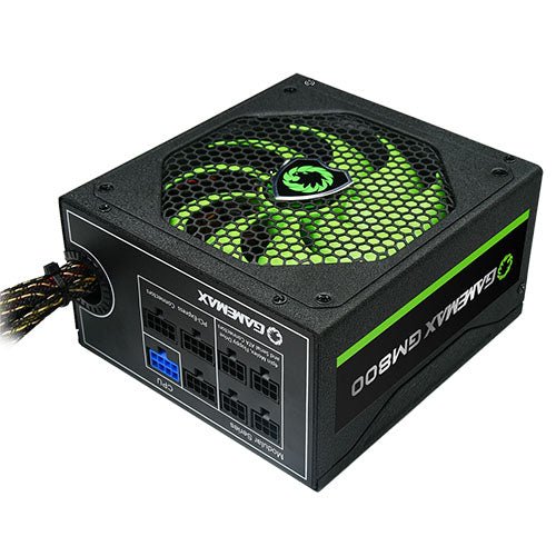 GameMax 800W GM800 PSU, Semi-Modular, 14cm Silent Fan, 80+ Bronze, Black Mesh Cables, Power Lead Not Included - X-Case UK T/A ROG