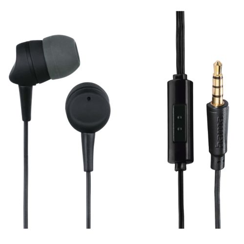 Hama Kooky In-Ear Earset, 3.5mm Jack, Inline Microphone, Answer Button, Cable Kink Protection - X-Case UK T/A ROG