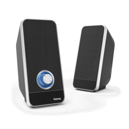 Hama Sonic LS-206 2.0 Speaker System, 3.5 mm Jack, USB-A for Power, Backlit Volume Control - X-Case UK T/A ROG