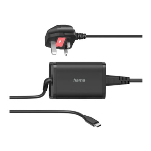 Hama Universal USB-C Notebook PSU, Power Delivery (PD), 5-20V/65W, Auto Select, Hook & Cable Tie - X-Case UK T/A ROG