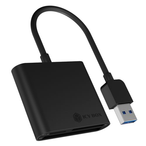 Icy Box (IB-CR301-U3) External 3-Port Reader, SD/microSD/CF Cards, USB Powered - X-Case UK T/A ROG