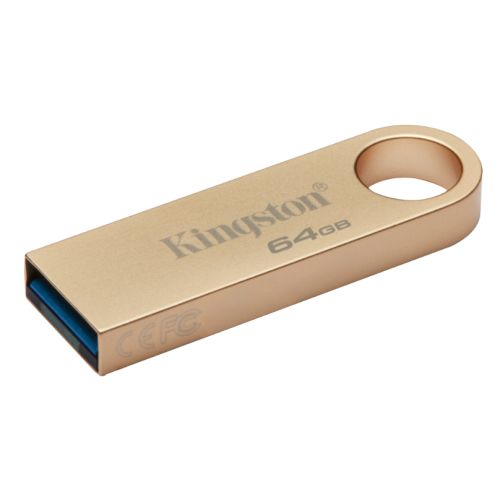 Kingston 64GB DataTraveler SE9 G3 Memory Pen, USB 3.2 Gen1 Type-A, Metal Gold Casing - Rusty Old Gamers