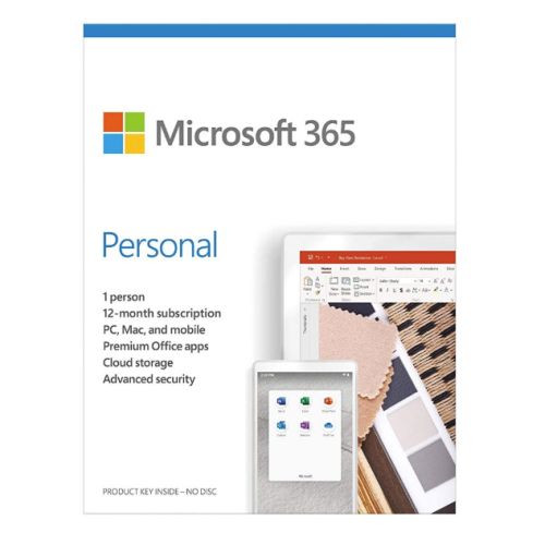 Microsoft Office 365 Personal, 1 User, Up to 5 Devices, 1 Year Subscription, 32 & 64 bit, Medialess - X-Case UK T/A ROG