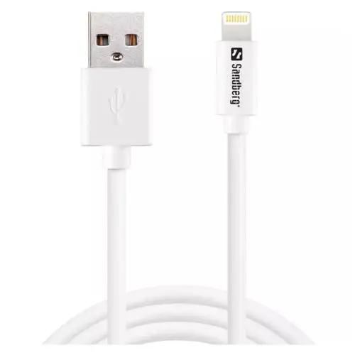 Sandberg Apple Approved Lightning Cable, 2 Metre, White, 5 Year Warranty - X-Case UK T/A ROG