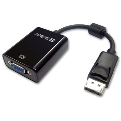 Sandberg DisplayPort Male to VGA Female Converter Cable, 20cm, Black, 5 Year Warranty - X-Case UK T/A ROG