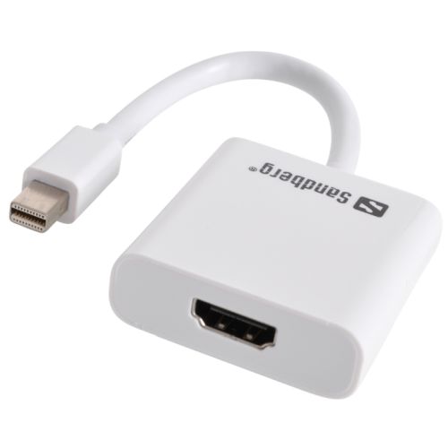 Sandberg Mini DisplayPort Male to HDMI Female Converter Cable, White, 5 Year Warranty - X-Case UK T/A ROG