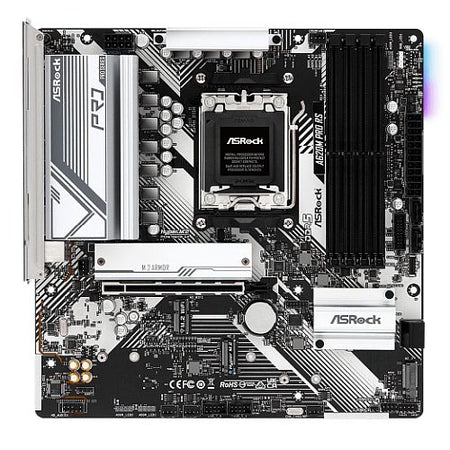Asrock A620M PRO RS, AMD A620, AM5, Micro ATX, 4 DDR5, HDMI, DP, GB LAN, PCIe4, RGB, 3x M.2-0