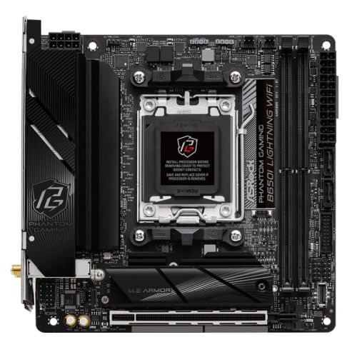 Asrock B650I LIGHTNING WIFI, AMD B650, AM5, Mini ITX, 2 DDR5, HDMI, Wi-Fi 6E, 2.5G LAN, 2x M.2-0