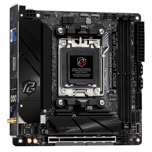 Asrock B650I LIGHTNING WIFI, AMD B650, AM5, Mini ITX, 2 DDR5, HDMI, Wi-Fi 6E, 2.5G LAN, 2x M.2-2