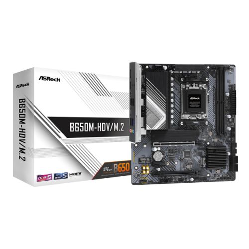 Asrock B650M-HDV/M.2, AMD B650, AM5, Micro ATX, 2 DDR5, HDMI, DP, 2.5G LAN, PCIe4, 2x M.2-4