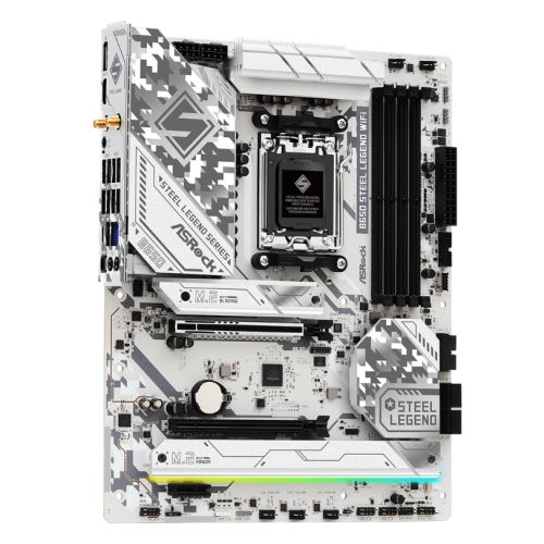 Asrock B650 STEEL LEGEND WIFI, AMD B650, AM5, ATX, 4 DDR5, HDMI, DP, Wi-Fi 6E, 2.5G LAN, PCIe5, RGB, 3x M.2-2