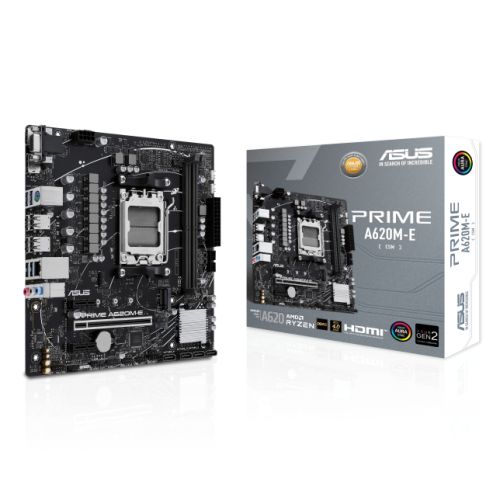 Asus PRIME A620M-E-CSM - Corporate Stable Model, AMD A620, AM5, Micro ATX, 2 DDR5, VGA, HDMI, DP, GB LAN, PCIe4, 1x M.2-5