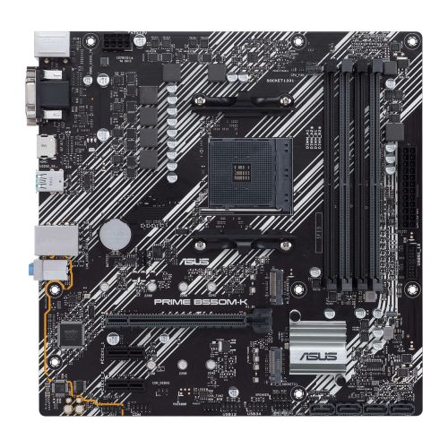 Asus PRIME B550M-K, AMD B550, AM4, Micro ATX, 4 DDR4, VGA, DVI, HDMI, PCIe4, M.2-0