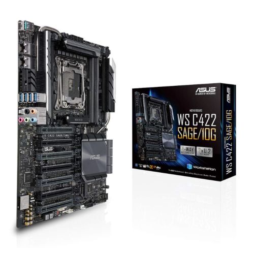 Asus WS C422 SAGE/10G, Workstation, Intel C422, 2066, CEB, SLI/XFire, Dual 10G LAN, VRM Heatsink, M.2-3