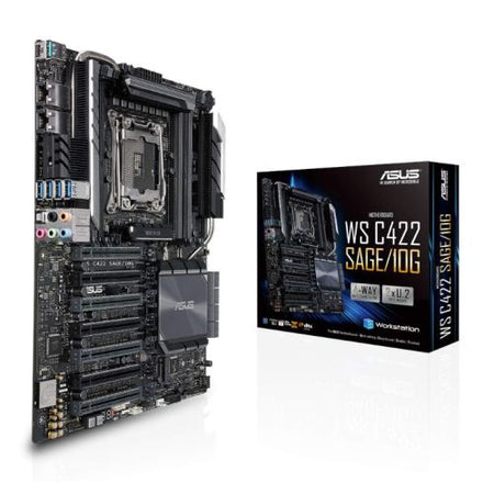 Asus WS C422 SAGE/10G, Workstation, Intel C422, 2066, CEB, SLI/XFire, Dual 10G LAN, VRM Heatsink, M.2-3