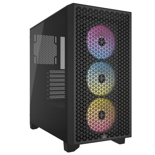 Corsair 3000D RGB Airflow Gaming Case w/ Glass Window, ATX, 3x AR120 RGB Fans, GPU Cooling, 4-Slot GPU Support, High-Airflow Front, Black-0