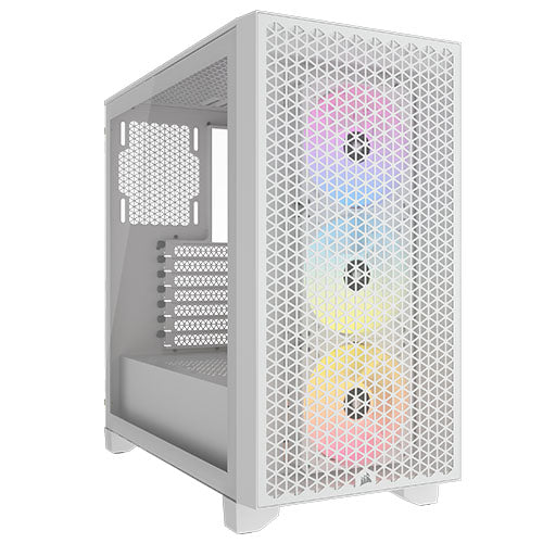 Corsair 3000D RGB Airflow Gaming Case w/ Glass Window, ATX, 3x AR120 RGB Fans, GPU Cooling, 4-Slot GPU Support, High-Airflow Front, White-0
