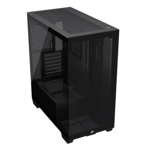 Corsair 3500X Gaming Case w/ Glass Side & Front, E-ATX, No Fans, USB-C, Asus BTF Compatible, Black-1