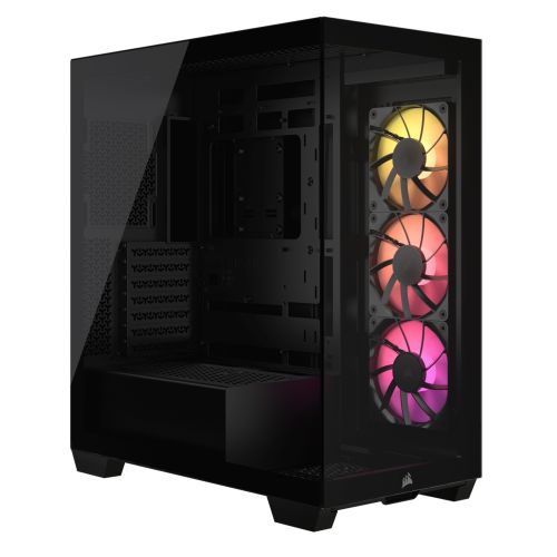 Corsair 3500X ARGB Gaming Case w/ Glass Side & Front, E-ATX, 3x ARGB Fans, USB-C, Asus BTF Compatible, Black-0