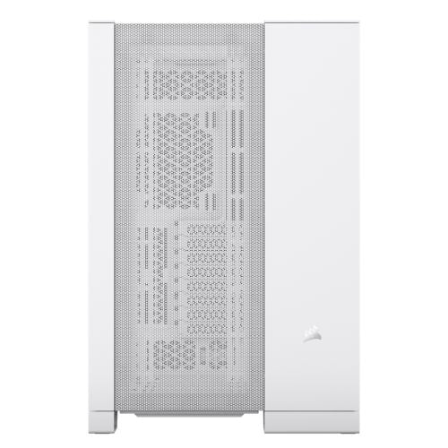 Corsair 6500D Airflow Dual Chamber Gaming Case w/ Glass Window, ATX, Fully Mesh Panelling, USB-C, Asus BTF Compatible, White-1