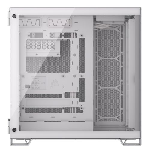Corsair 6500D Airflow Dual Chamber Gaming Case w/ Glass Window, ATX, Fully Mesh Panelling, USB-C, Asus BTF Compatible, White-2