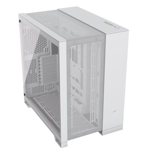 Corsair 6500D Airflow Dual Chamber Gaming Case w/ Glass Window, ATX, Fully Mesh Panelling, USB-C, Asus BTF Compatible, White-5