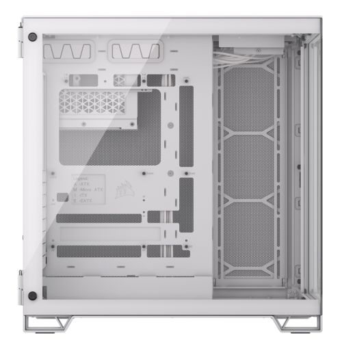 Corsair 6500X Dual Chamber Gaming Case w/ Glass Side & Front, ATX, Mesh Panels, USB-C, Asus BTF Compatible, White-2
