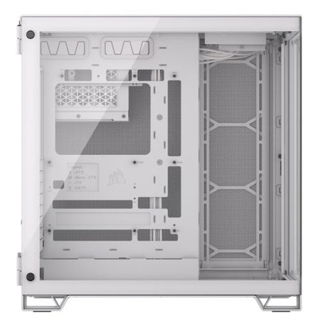 Corsair 6500X Dual Chamber Gaming Case w/ Glass Side & Front, ATX, Mesh Panels, USB-C, Asus BTF Compatible, White-2