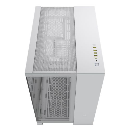 Corsair 6500X Dual Chamber Gaming Case w/ Glass Side & Front, ATX, Mesh Panels, USB-C, Asus BTF Compatible, White-4