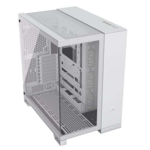 Corsair 6500X Dual Chamber Gaming Case w/ Glass Side & Front, ATX, Mesh Panels, USB-C, Asus BTF Compatible, White-5