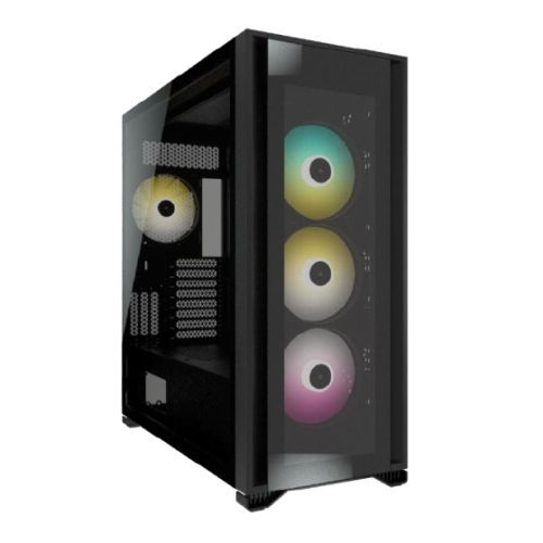 Corsair iCUE 7000X RGB Gaming Case w/ 3x Tempered Glass Panels, E-ATX, 3 x SP140 RGB Elite Fans, iCUE Commander CORE XT included, USB-C, Black-0