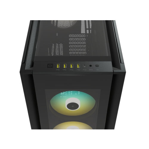 Corsair iCUE 7000X RGB Gaming Case w/ 3x Tempered Glass Panels, E-ATX, 3 x SP140 RGB Elite Fans, iCUE Commander CORE XT included, USB-C, Black-4
