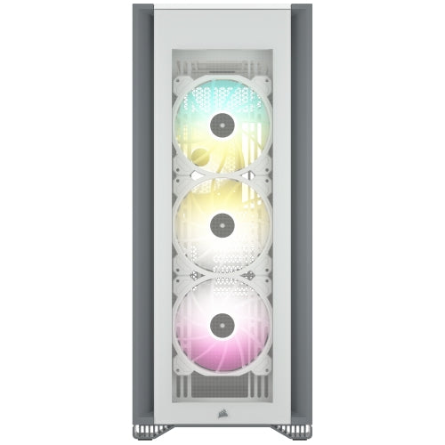 Corsair iCUE 7000X RGB Gaming Case w/ 3x Tempered Glass Panels, E-ATX, 3 x SP140 RGB Elite Fans, iCUE Commander CORE XT included, USB-C, White-1