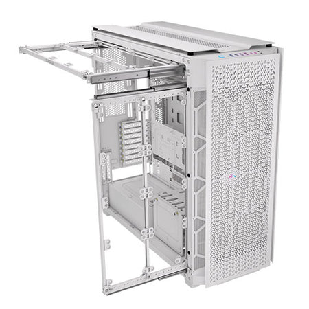Corsair iCUE LINK 9000D RGB Airflow Gaming Case w/ Glass Side, E-ATX, Dual System, Up to 18 Fans, InfiniRail Fan Mounting, iCUE LINK Hub, USB-C,  Asus BTF Compatible, White-2