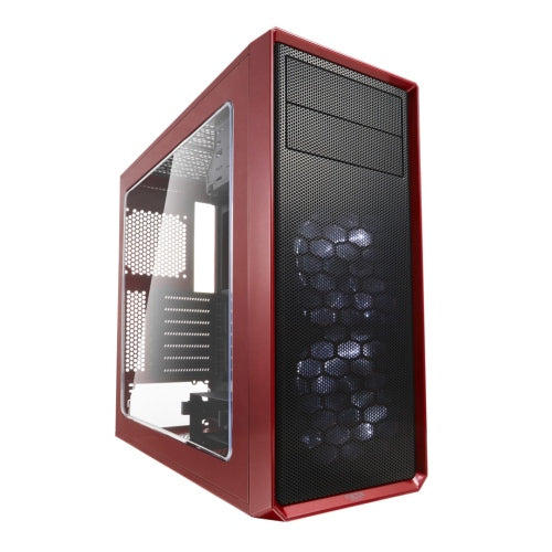 Fractal Design Focus G (Mystic Red) Gaming Case w/ Clear Window, ATX, 2 White LED Fans, Kensington Bracket, Filtered Front, Top & Base Air Intakes-0