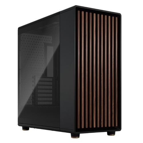 Fractal Design North XL Charcoal Black (TG Dark) Case w/ Dark Tint Glass Window, E-ATX, 3 PWM Fans, USB-C, Walnut Front-0