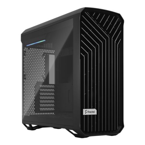 Fractal Design Torrent (Light TG) Gaming Case w/ Light Tint Glass Windows, E-ATX, 5 Fans, Fan Hub, RGB Strip on PSU Shroud, Front Grille, USB-C-0