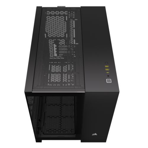 Corsair 2500X Dual Chamber Gaming Case w/ Glass Side & Front, Micro ATX, Mesh Panels, USB-C, Asus BTF Compatible, Black-3